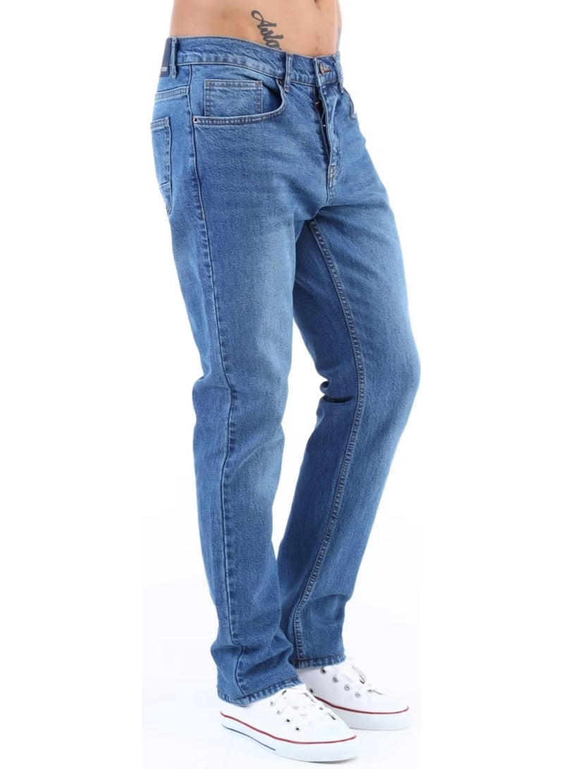Cedy Denim بنطلون جينز رجالي بقصة واسعة وساق خنزير بخصر مرتفع مقاس C336 - Image 1